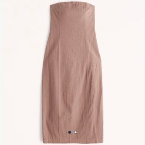 COPY - Abercrombie & Fitch - Strapless Linen-Blend Midi Dress - Medium (Tall)